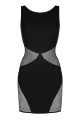Robe Sexy ClubWear Noire Ajourée Maille Transparente Axami