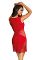 Robe Sexy ClubWear Rouge Ajourée Maille Transparente Axami