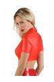 Top Col Weetlook Rouge Boutons Préssion Soisbelle