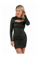 Robe Noire ClubWear Wetlook Dos Nu Manches Longues Spazm Clubwear By Soisbelle