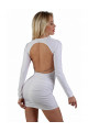 Robe Blanche ClubWear Wetlook Dos Nu Manches Longues Spazm Clubwear By Soisbelle