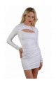 Robe Blanche ClubWear Wetlook Dos Nu Manches Longues