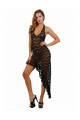 Robe Longue Sexy Asymétrique Dentelle Noir Spazm Clubwear By Soisbelle