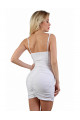 Robe Blanche Zip Dos Décolleté Strass Spazm Clubwear By Soisbelle