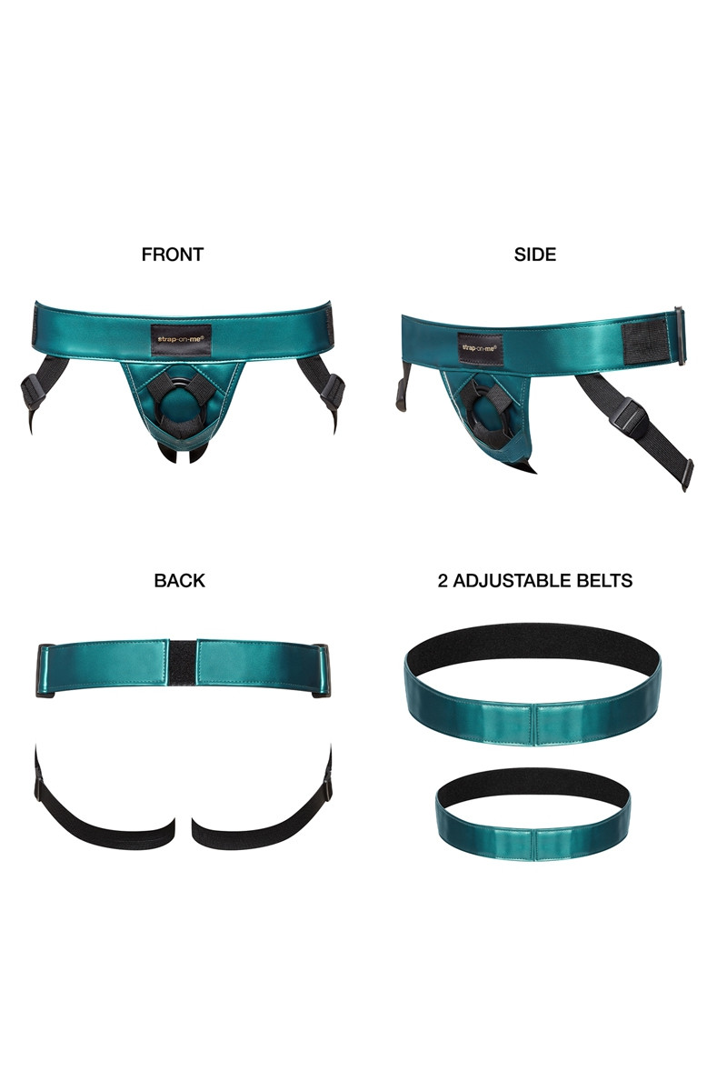 Harnais Gode Ceinture Curious Vert Métallique by Strap On Me