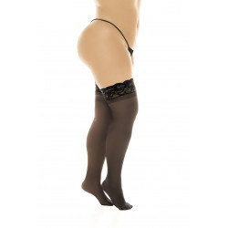 Bas Nylon Autofixant Grande Taille Noir 