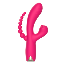 Vibro Lapin Triple Stimulation Taponnage USB Rose Snappy Bunny