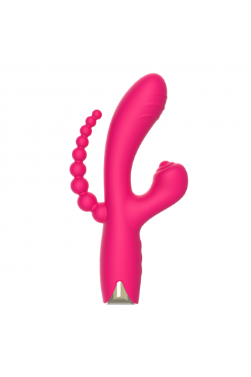 Vibro Lapin Triple Stimulation Taponnage USB Rose Snappy Bunny