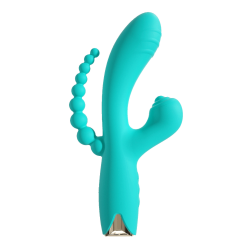 Vibro Lapin Triple Stimulation USB Turquoise Snappy Bunny