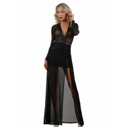 Robe Taille L / 38 Sexy Chic Longue Micro Résille Jupe Courte Wetlook 