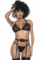 Ensemble Lingerie Sexy en Fine Résille Noire Mapalé