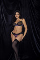 Ensemble Lingerie Noir 2 Pièces Imprimé Fleur Exotique Mapalé