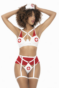 Costume d'Infirmière Coquine et Sexy 3 Pièces Mapalé