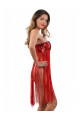 Robe ou Jupe Sequin à Franges Rouge Spazm