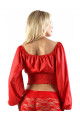 Top Court Sexy Manches Longues Rouge Spazm Clubwear By Soisbelle