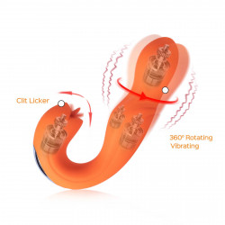 Vibro Tête Rotative Et Stimulateur Clitoridien Orange