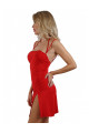 Robe Sexy Chic Rouge Dos Lacé Soisbelle
