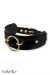 Collier Fetish Noir Ras de Cou à Cadenas Cœur Or