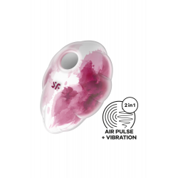 Stimulateur Clitoris par Onde de Pression sans Contact et Vibration USB Rose et Blanc