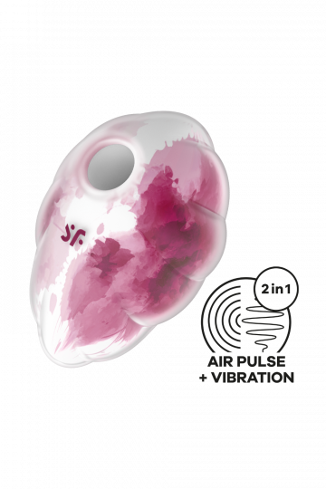 Stimulateur Clitoris par Onde de Pression sans Contact et Vibration USB Rose et Blanc