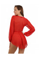 Robe Patineuse Transparente Rouge Manches Longues Spazm Clubwear By Soisbelle