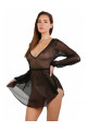 Robe Patineuse Transparente Noire Manches Longues Spazm Clubwear By Soisbelle