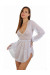 Robe Patineuse Transparente Blanche Manches Longues