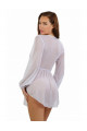 Robe Patineuse Transparente Blanche Manches Longues Spazm Clubwear By Soisbelle