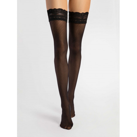 Paire De Bas Ultra-fins 8 Deniers Fiore – Haut Dentelle, Orteils Renforcés Invisibles, Double Bande Silicone