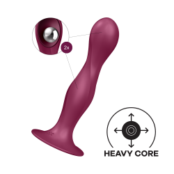 Gode Ventouse Silicone Rouge Double Ball-R