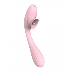 Stimulateur 2 en 1 Clitoris avec Langue et Vibro Point G Flexible Rose UsB