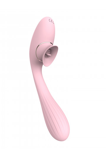 Stimulateur 2 en 1 Clitoris avec Langue et Vibro Point G Flexible Rose UsB