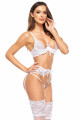 Ensemble Blanc Hot et Sexy Porte Jarretelles 3 Pièces Beauty Night