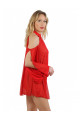 Robe Transparente Exhib Libertine Manches Longues Chainette Rouge Spazm
