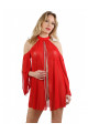 Robe Transparente Exhib Libertine Manches Longues Chainette Rouge