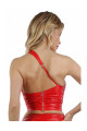 Top Rouge Court Sexy Avec Zip Dos Wetlook Spazm Clubwear By Soisbelle