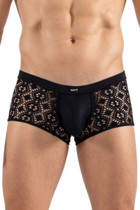 Boxer noir résille brodée Shinny - LM2407-67BLK LOOK ME