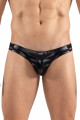 Slip noir Black Desire en simili cuir - LM2401-61BLK