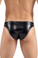 Slip noir Black Desire en simili cuir - LM2401-61BLK