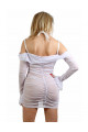 Robe Transparente Blanche Epaules Nues Manches Longues Spazm Clubwear By Soisbelle