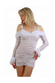 Robe Transparente Blanche Epaules Nues Manches Longues Spazm Clubwear By Soisbelle