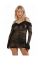 Robe Transparente Noire Epaules Nues Manches Longues Spazm Clubwear By Soisbelle