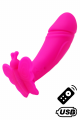 Mini Vibromasseur avec Stimulateur Clitoridien Papillon Rose USB Coeur Ardent