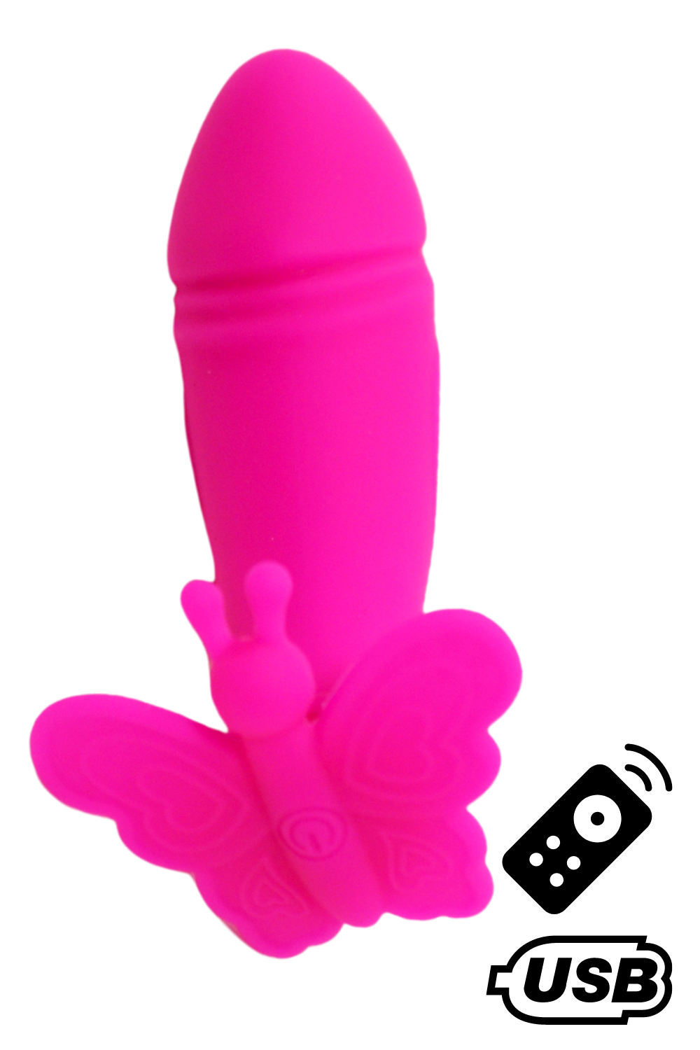 Mini Vibromasseur avec Stimulateur Clitoridien Papillon Rose USB Mini Vibromasseur avec Stimulateur Clitoridien Papillon Rose USB