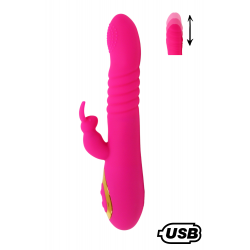 Vibromasseur Rabbit va-et-vient Rose USB Silicone Médicale 