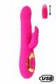 Vibromasseur Rabbit va-et-vient Rose USB Silicone Médicale Coeur Ardent