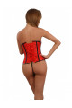 Corset Serre Taille Seins Nu Simili Cuir Noir et Rouge Spazm Clubwear By Soisbelle