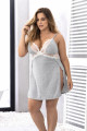 Nuisette Grande Taille Cotés Fendus Coton Finition Dentelle Blanche Mapalé