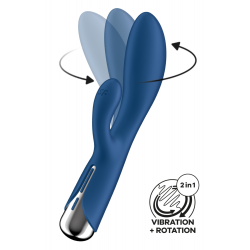 Vibro Rabbit USB Tête Rotative Bleu Spinning Rabbit 1