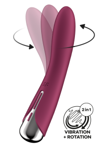Vibromasseur USB tête rotative point G rouge Spinning Vibe 1 Satisfyer - CC597855